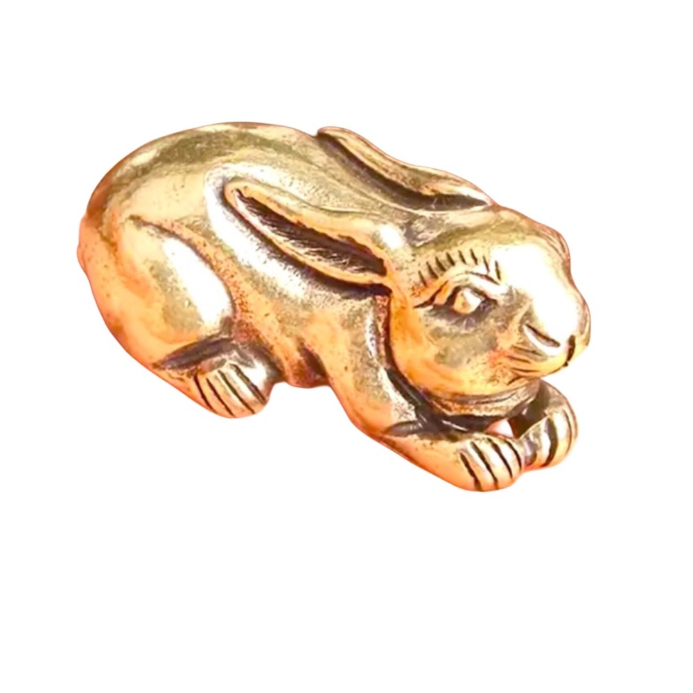Antique Brass Bunny Rabbit Sculpture Figure